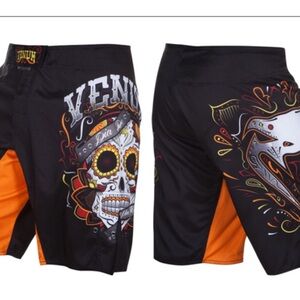 2 for $30 sale: Venum Santa Muerte Dark Side Fightshorts - skull graphic XL